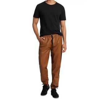 100% Real Lambskin Brown Leather Pants 