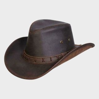 Men's Leather High Sierra Australian Cowboy Aussie Western Brown Hat
