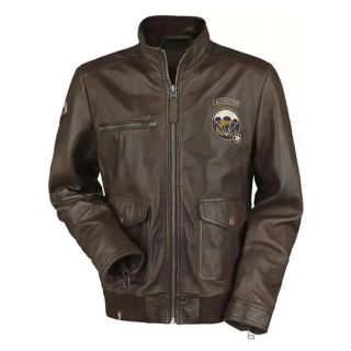 Airborne Call Of Duty Brown Leather Jacket