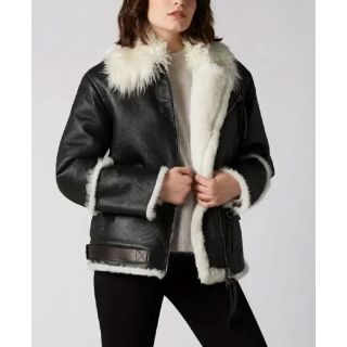 Aviator Black And White Shearling Jacket