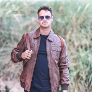 Aviator Leather Jacket Airborn Cognac