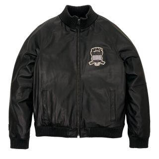 AVIREX LEATHER TRACK JACKET
