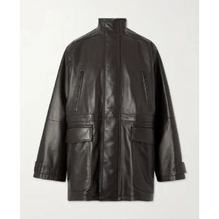 Balenciaga Oversized Padded Brown Leather Jacket
