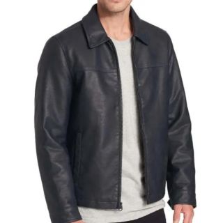 Barry Faux Leather Open-Bottom Jacket