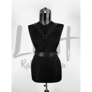 Harness Black Leather Back-Braced Waist Belt