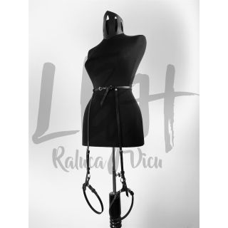 Black Leather Leg Strap Harnes Belt