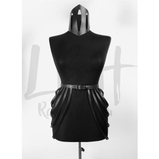 Harness Black Leather Strap Skirt Belt