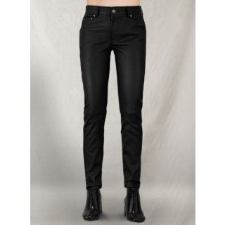 Black Stretch Leather Jeans