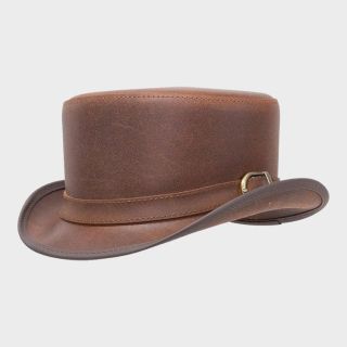 BROMLEY CARRIAGE BAND Steampunk Leather Top Hat