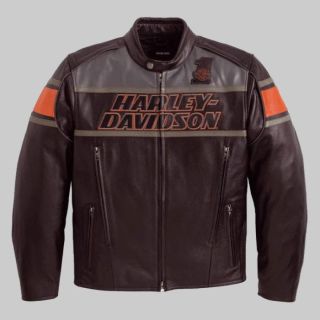 Brown Cowhide H-D Leather Jacket for Men