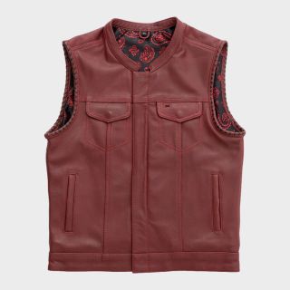 Men's Club Style Brown Leather Vest (