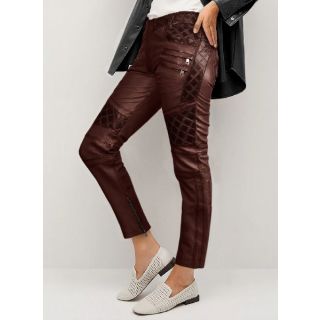 Carrier Burnt Maroon Leather Pants