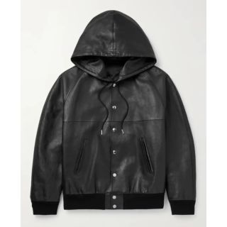 Celine Homme Hooded Printed Leather Blouson Jacket
