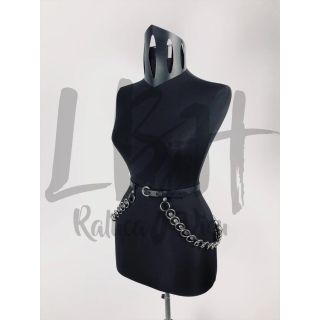 Chic Black Leather Hips Harness Belt