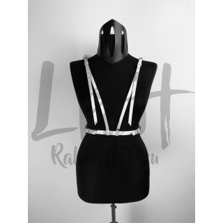 Chic White Leather Shoulder Braces Waist Harness Belt 