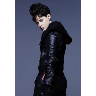 CLAIRE FOY THE GIRL IN THE SPIDER'S WEB LEATHER JACKET