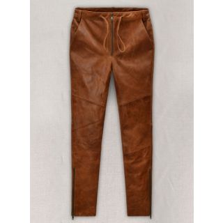 Cognac Ricky Martin Leather Pants