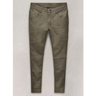 Croma Gray Washed and Wax Leather Pants - Jeans Style