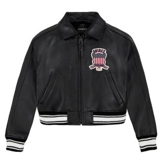 BLACK CROPPED ICON AVIREX JACKET