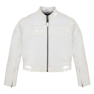 CROPPED PATENT LEATHER MOTO AVIREX JACKET