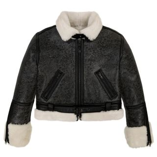 AVIREX CROPPED SHEARLING JACKET