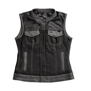 Denim Motorcycle Vest Womens
