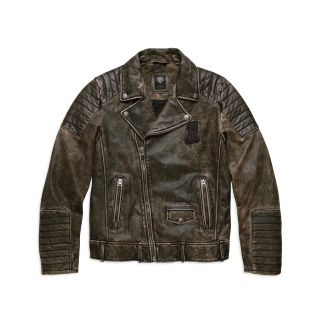 HARLEY DAVIDSON DISTRESSED LEATHER BIKER JACKET