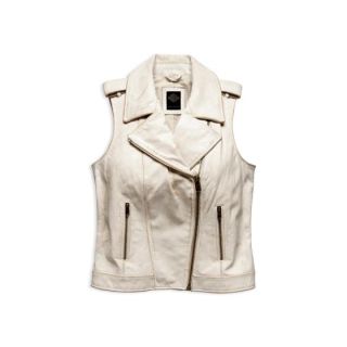 DISTRESSED LEATHER BIKER VEST