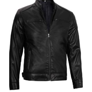 Dodge Mens Black Cafe Racer Jacket