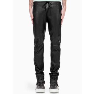 Drawstring Designer Leather Pants