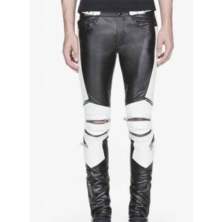 Electric Zipper Combination Leather Pants