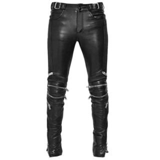 Electric Zipper Mono Leather Pants