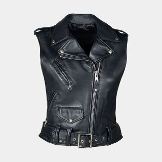 Hand Made Women biker Leather Vest