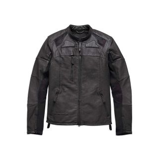 HARLEY DAVIDSON FXRG PERFORATED SLIM FIT LEATHER JACKET