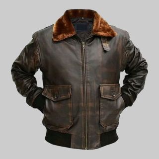 G1 Military Bomber Jacket with Soft Napa Leather