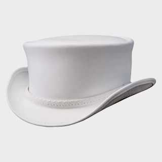Gothic Ghost Rider White Top Hat