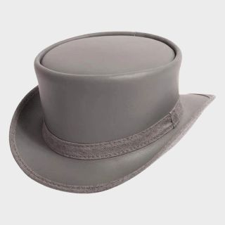 Gothic Grey Night Top leather Hat