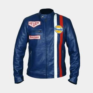 Mans Steve McQueen Leather Jacket
