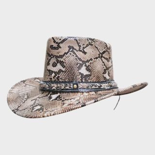 Python Style Braided Band Western Cowboy Leather Hat