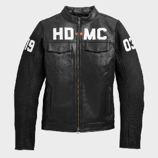 Harley-Davidson Women’s HD-MC Mixed Media Bomber Jacket, Black