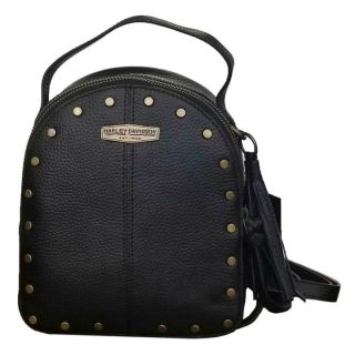 HARLEY-DAVIDSON WOMEN'S MIDNIGHT RIDER LEATHER CONVERTIBLE BACKPACK – BLACK