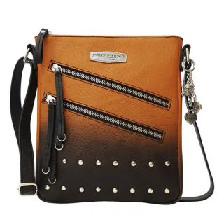 HARLEY-DAVIDSON WOMEN'S OMBRÉ VERTICAL CROSSBODY BAG | ADJUSTABLE STRAP – ORANGE AND BLACK