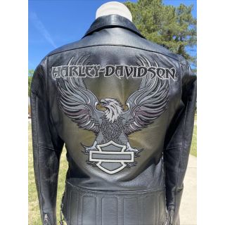 Harley Davidson Leather Jacket With Eagle On Back