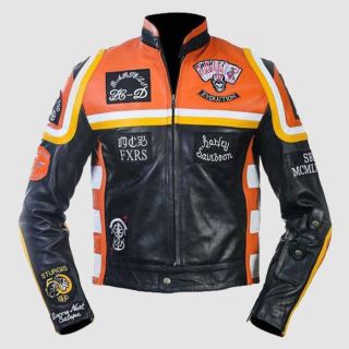 Harley Davidson Mickey Rourke Biker Leather Jacket for Mens