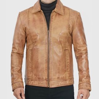 Harry Mens Brown Vintage Leather Jacket