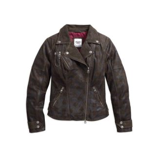 HAUNT PLAID LEATHER BIKER JACKET