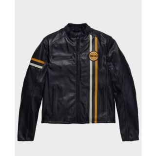 Indian Men’s Black Café Racer Motorcycle Jacket