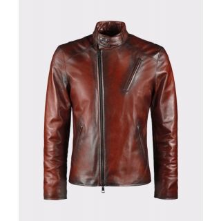 IRON MAN MEN BROWN LEATHER JACKET