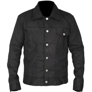 John Dutton Rip Wheeler Jacket Mens Handmade Cotton Jacket  Famous Series Cole Hauser Black Trucker Jacket
