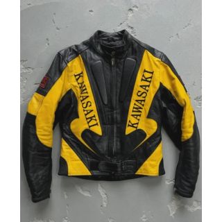 Kawasaki Genuine Cowhide Leather Biker Jacket